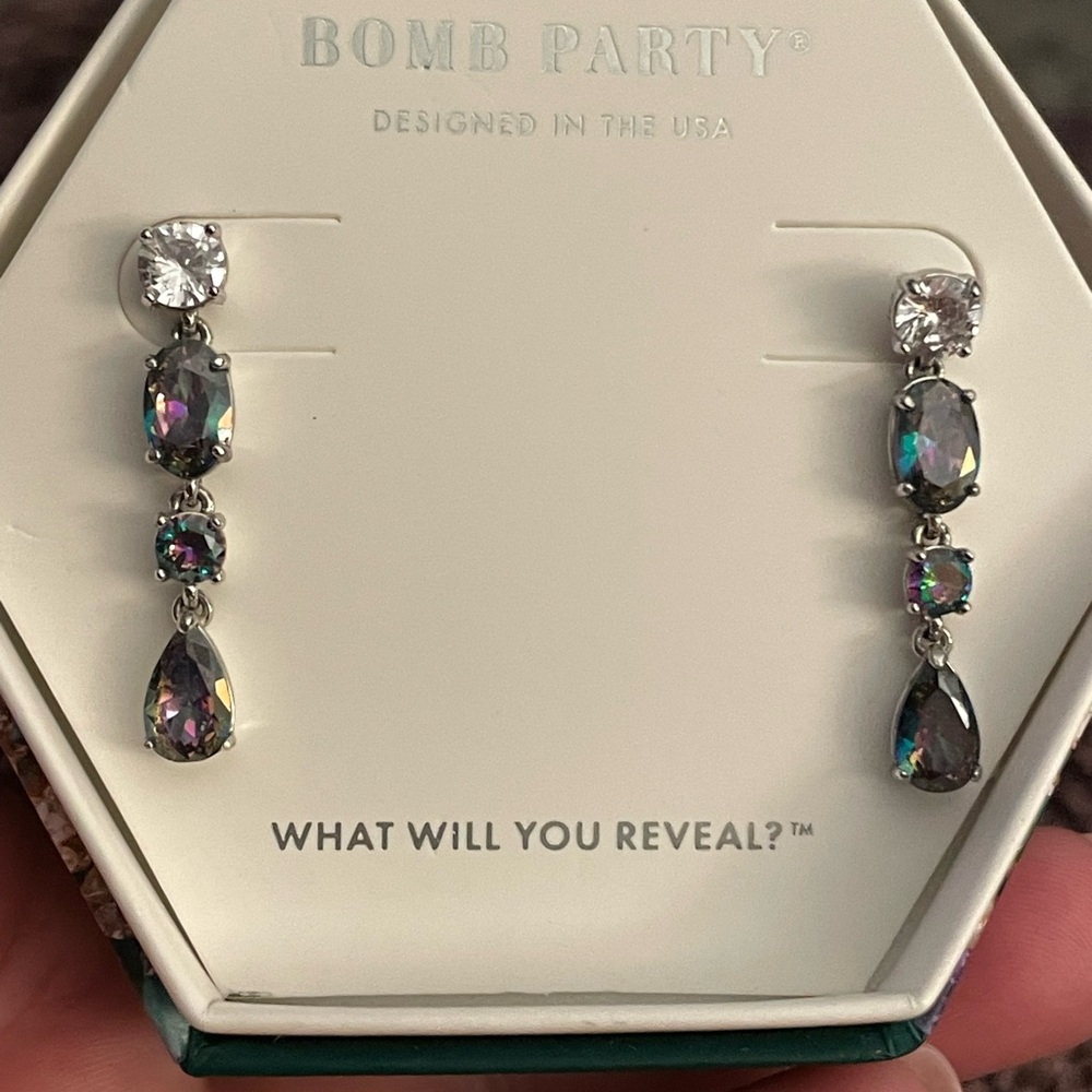 Rhodium earrings